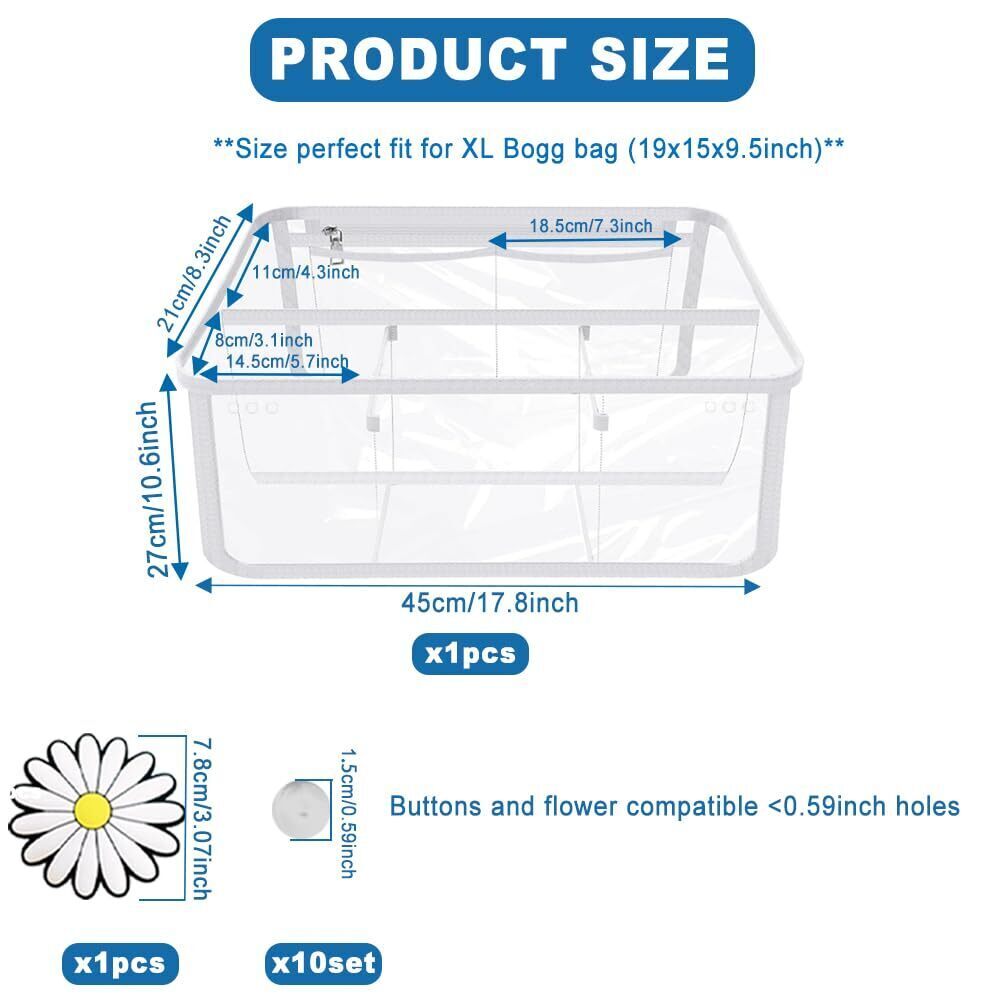 1667 Bogg Bag Organizer&Charm Accessories, Waterproof Clear Beach Storage - Picture 6 of 7